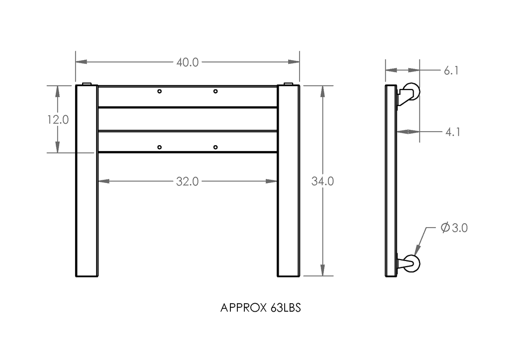 32" Portable Base for Stationary Mount Mixer Stand